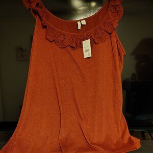 Cato womens large dark rust top. NWT.